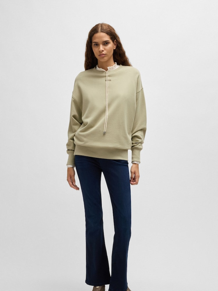 BOSS Natural Logo Detail Sweatshirt in 100% Cotton Terry - Image 1 of 4