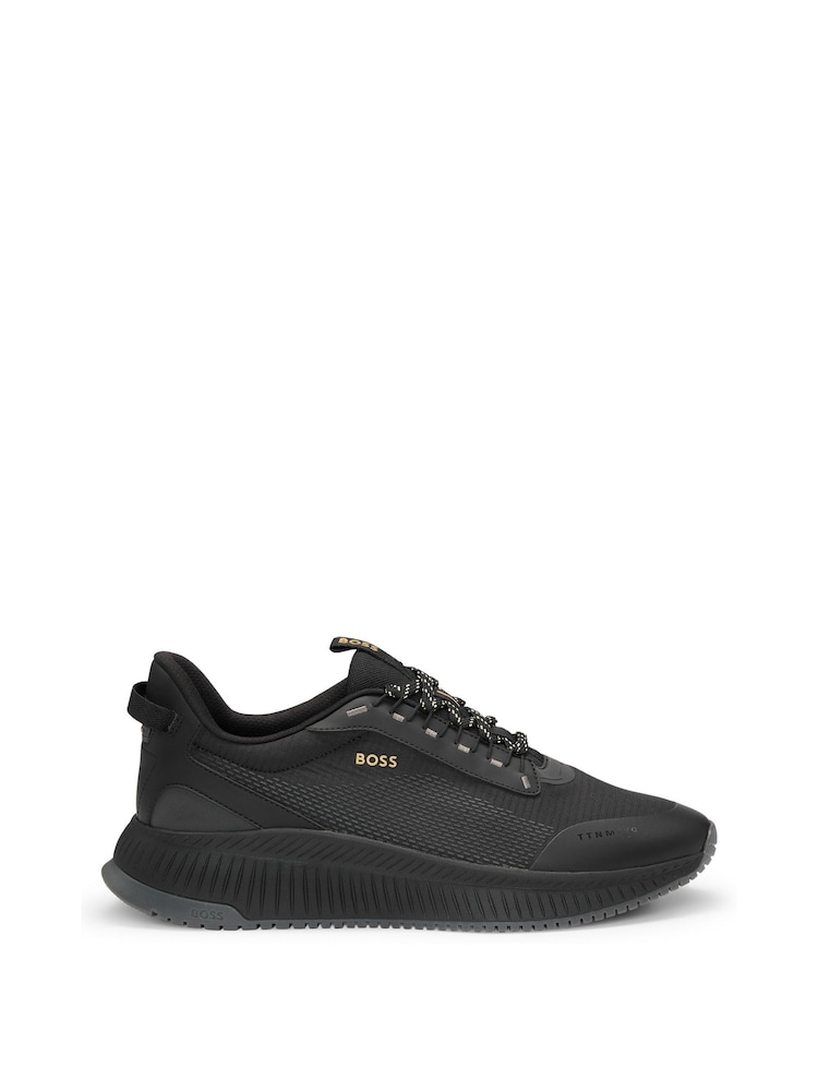 BOSS Black Ribbed Sole Trainers - Image 1 of 5 BOSS Black Ribbed Sole Trainers - Image 1 of 5