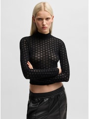 HUGO Black Dasori Long Sleeve Top - Image 2 of 5