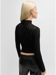 HUGO Black Dasori Long Sleeve Top - Image 3 of 5