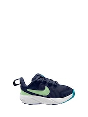 Nike Navy Blue Volt Infant Star Runner 4 Trainers - Image 1 of 10