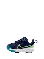 Nike Navy Blue Volt Infant Star Runner 4 Trainers - Image 4 of 10