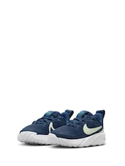 Nike Navy Blue Volt Infant Star Runner 4 Trainers - Image 5 of 10