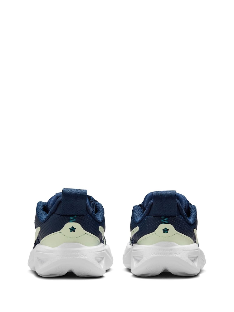 Nike Navy Blue Volt Infant Star Runner 4 Trainers - Image 7 of 10