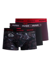 HUGO Red Cotton Logo Waistband Trunks 3 Pack - Image 1 of 7