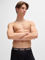 HUGO Red Cotton Logo Waistband Trunks 3 Pack - Image 5 of 7