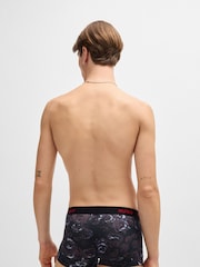 HUGO Red Cotton Logo Waistband Trunks 3 Pack - Image 7 of 7
