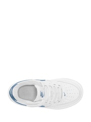 Nike White/Thunderstorm Blue Junior Air Force 1 Low Easy On Trainers - Image 3 of 4