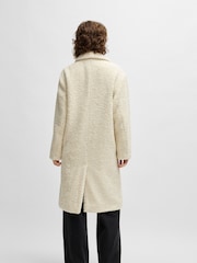 BOSS White Caylina Borg Teddy Longline Coat - Image 3 of 6