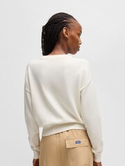 HUGO White Slogerix Jumper - Image 2 of 5