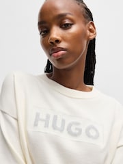HUGO White Slogerix Jumper - Image 4 of 5