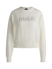 HUGO White Slogerix Jumper - Image 5 of 5