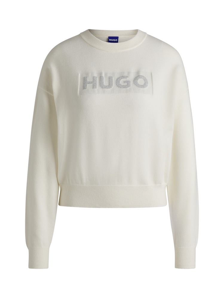 HUGO White Slogerix Jumper - Image 5 of 5