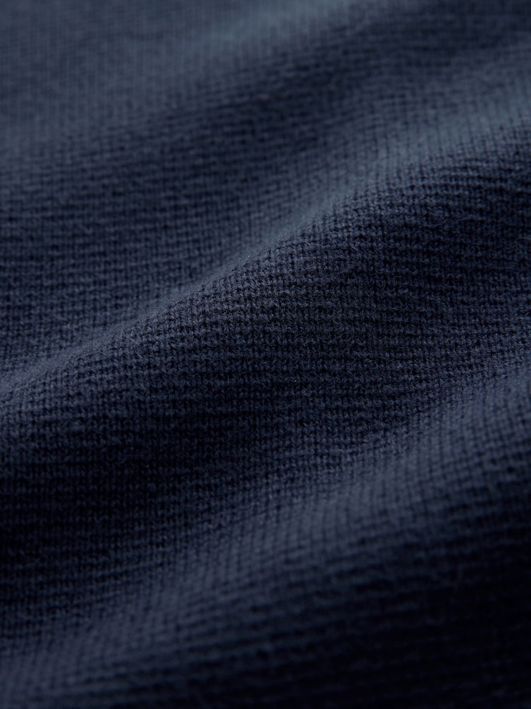 Albastru Bleumarin - 100% Bumbac tricotat Blazer Cardigan - Image 8 of 8