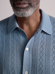 Azul - Camisa polo com botões Silk Rich Signature - Imagem 5 de 8