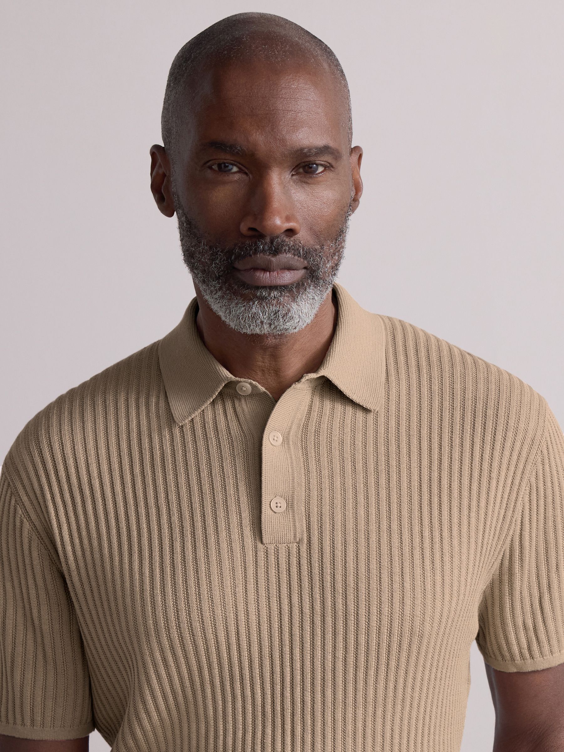 Buy Neutral Regular Fit Silk Rich Signature Short Sleeve Rib