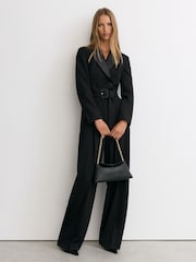 Reiss Black Remi Petite Tuxedo Wide-Leg Belted Jumpsuit - Image 5 of 11