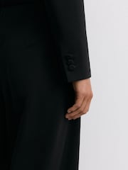 Reiss Black Remi Petite Tuxedo Wide-Leg Belted Jumpsuit - Image 7 of 11