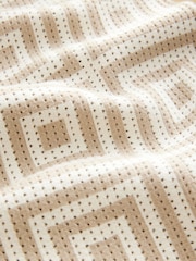 Neutral Relaxed Fit Short Sleeve Geometric Pattern Knit Shirt with Cuban Collar - Image 8 of 8