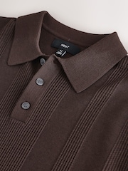 Brown Regular Fit Cotton Rich Short Sleeve Knit Polo Shirt - Image 6 of 7