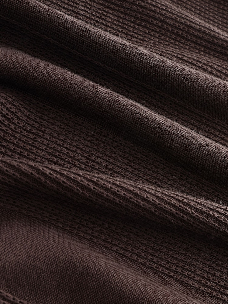 Brown Regular Fit Cotton Rich Short Sleeve Knit Polo Shirt - Image 7 of 7
