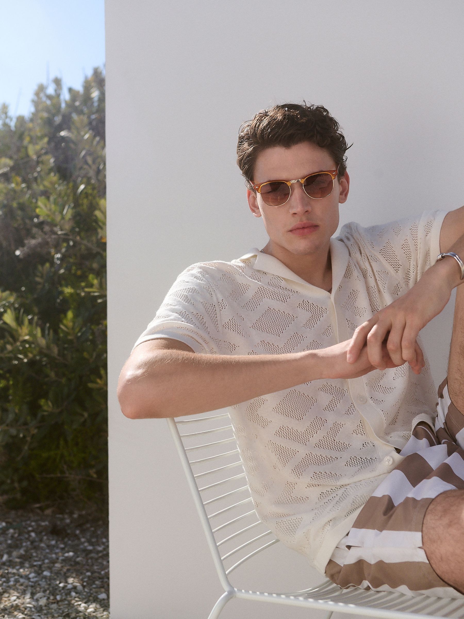 トップス m Przeglądaj Biały - Relaxed Fit 100% Cotton Short Sleeve