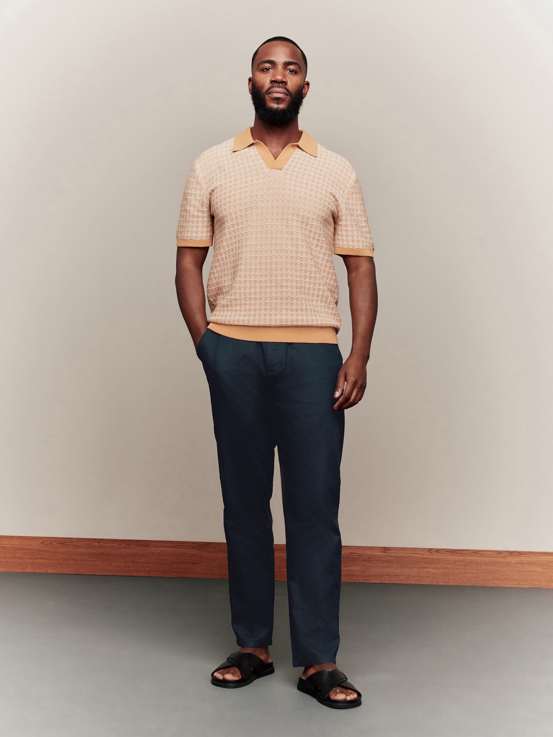 Buy Yellow/White Regular Fit Short Sleeve Geometric Pattern