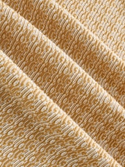 Yellow/White Regular Fit 100% Cotton Short Sleeve Geometric Pattern Knit Trophy Polo Shirt - Image 7 of 7