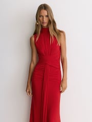 레드 - Reiss Starla 시스루 러플 민소매 맥시 드레스 - 7의 이미지 4