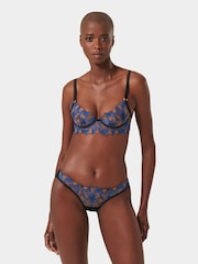 Bluebella Blue Lyandra Plunge Underwired Floral Embroidery Longline Bra - Image 2 of 5