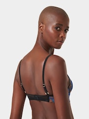 Bluebella Blue Lyandra Plunge Underwired Floral Embroidery Longline Bra - Image 4 of 5