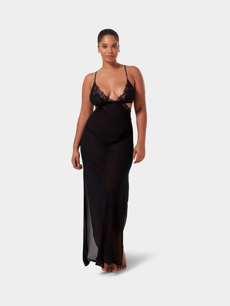 Bluebella Julianne Long Black Chemise - Image 3 of 5
