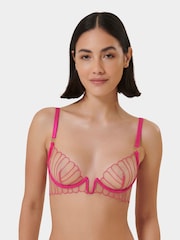 Bluebella Pink Imogen Plunge U-Wire Underwired Mesh Bra - Image 1 of 4