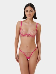 Bluebella Pink Imogen Plunge U-Wire Underwired Mesh Bra - Image 2 of 4