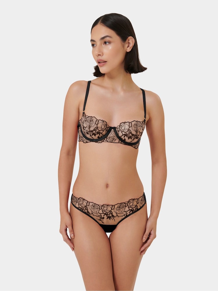 Bluebella Rosalie Balcony Underwired Rose Embroidered Mesh Bra - Image 2 of 5