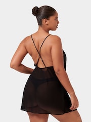 Bluebella Rosalie Short Plunge Satin and Rose Embroidered Chemise - Image 4 of 5