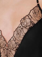 Bluebella Rosalie Short Plunge Satin and Rose Embroidered Chemise - Image 5 of 5