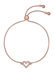 Ted Baker Pink Tone Amorita Crystal Halo Heart Adjustable Bracelet - Image 1 of 4