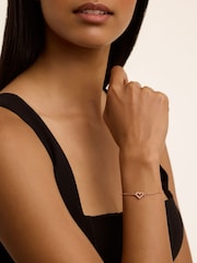 Ted Baker Pink Tone Amorita Crystal Halo Heart Adjustable Bracelet - Image 3 of 4