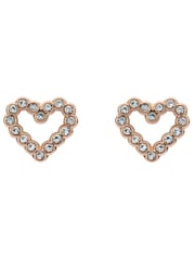 Ted Baker Pink Tone Amorina Crystal Halo Heart Stud Earrings - Image 1 of 2