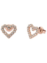 Ted Baker Pink Tone Amorina Crystal Halo Heart Stud Earrings - Image 2 of 2