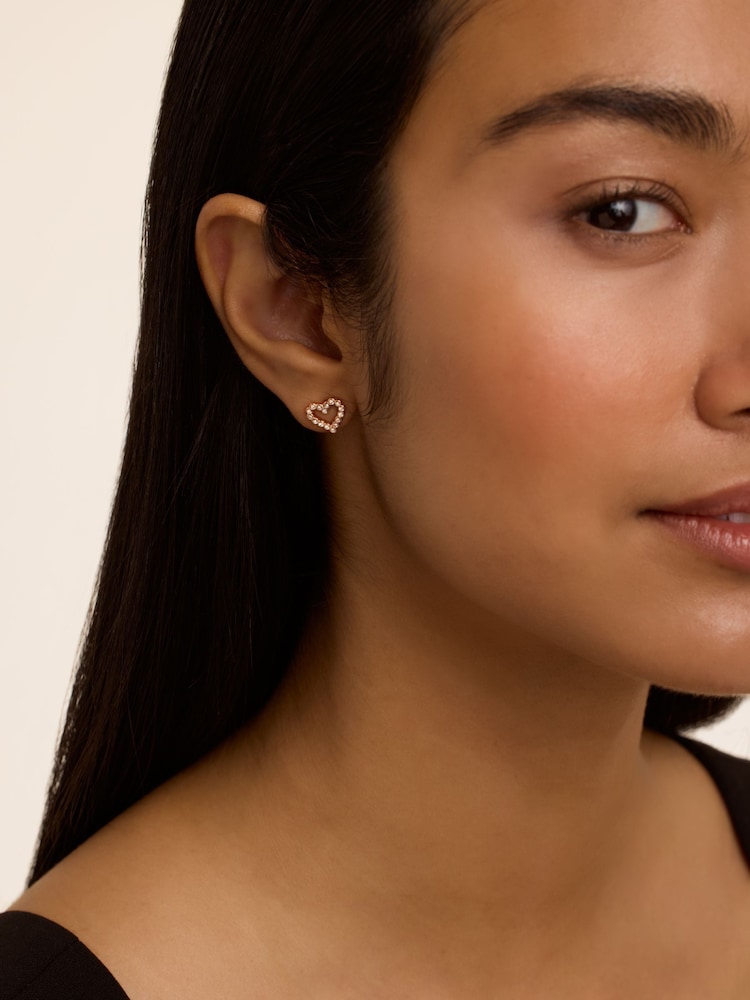 Roz - Ted Baker Cercei Stud Tone Amorina Crystal Halo Inimă - Imaginea 3 din 3 Roz - Ted Baker Cercei Stud Tone Amorina Crystal Halo Inimă - Imaginea 3 din 3