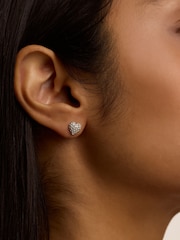 Ted Baker Silver Tone Adoraa Crystal Sweetheart Stud Earrings - Image 1 of 4