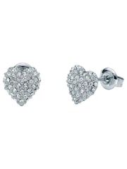 Ted Baker Silver Tone Adoraa Crystal Sweetheart Stud Earrings - Image 4 of 4