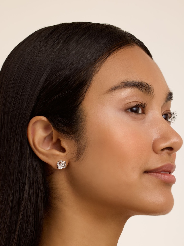Серебряный - серьги-гвоздики с цветами Ted Baker Tone Florine - Изображение 2 из 4