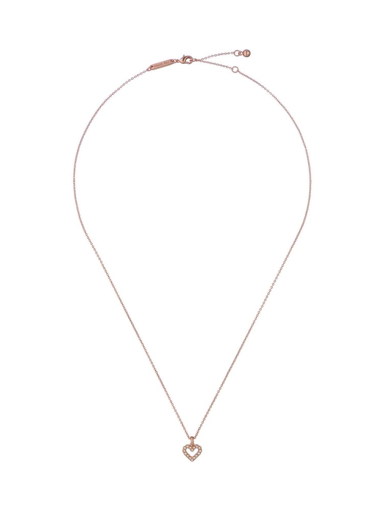 Ted Baker Pink Tone Amore Crystal Halo Heart Pendant Necklace - Image 3 of 4