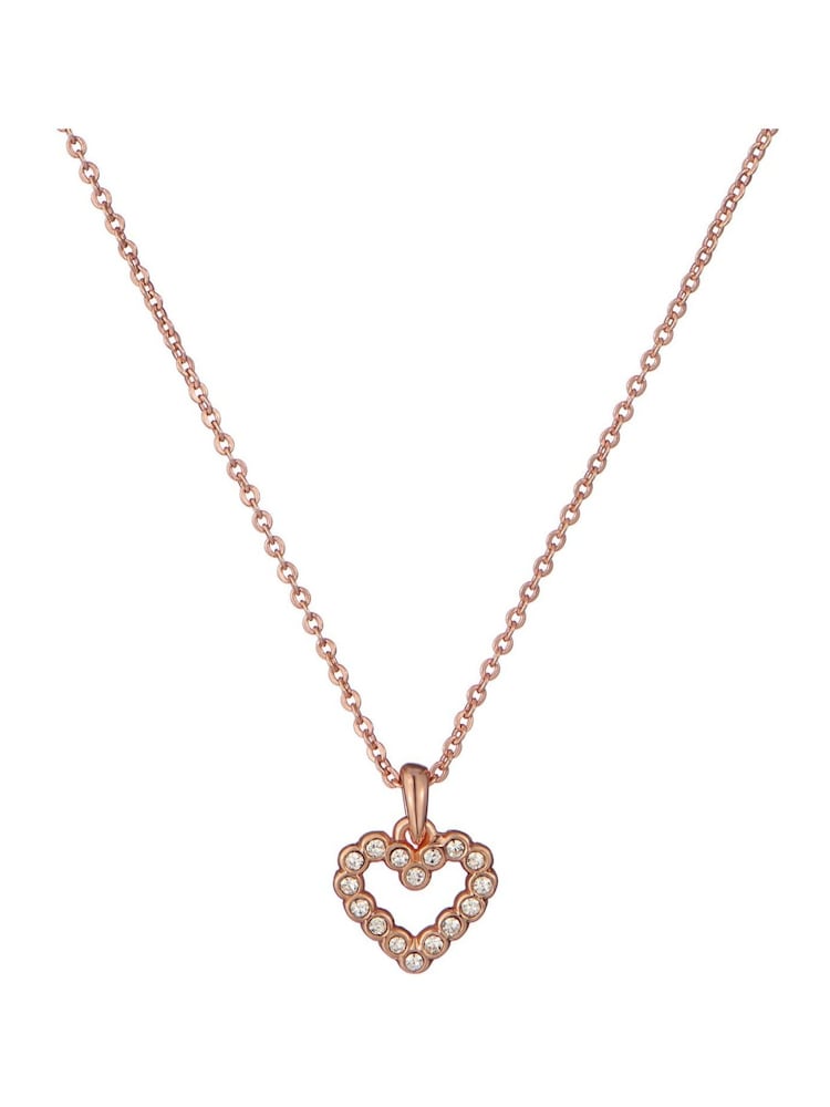 Ted Baker Pink Tone Amore Crystal Halo Heart Pendant Necklace - Image 4 of 4