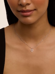 Ted Baker Silver Tone Amore Crystal Halo Heart Pendant Necklace - Image 3 of 4