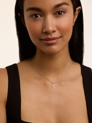 Ted Baker Silver Tone Amore Crystal Halo Heart Pendant Necklace - Image 4 of 4
