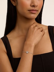 Ted Baker Silver Tone Florina Crystal Flower Adjustable Bracelet - Image 4 of 4